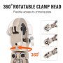 VEVOR Copper Press Tool Tube Fittings Crimping Kit, Pro Press Crimper with 1/2", 3/4", 1" Quick Change Jaws, 360° Rotatable Crimp Tool & Locking Pin, Extendable Handle, Meet ASTM B88 and B75 Standard