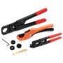 VEVOR PEX Pipe Crimping Tool Kit, Pro Press Crimper for 3/8", 1/2", 3/4" Crimp Rings, with 3 Jaw Dies, PEX Tubing Cutter, Go/No-Go Gauge, Copper Ring Removal Tool, Meets ASTM F1807 Standards