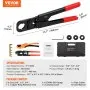 VEVOR PEX Pipe Crimping Tool Kit, Press Crimper for 3/8", 1/2", 3/4", 1" Crimp Rings, with 3 Jaw Dies, PEX Tubing Cutter, Go/No-Go Gauge, Copper Ring Removal Tool, Meets ASTM F1807 Standards