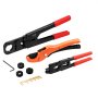 VEVOR PEX Pipe Crimping Tool Kit, Press Crimper for 3/8", 1/2", 3/4", 1" Crimp Rings, with 3 Jaw Dies, PEX Tubing Cutter, Go/No-Go Gauge, Copper Ring Removal Tool, Meets ASTM F1807 Standards