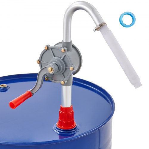 VEVOR Drum Pump, 6 GPM Flow, Rotary Barrel Pump Hand Crank, Fits 5 to 55 Gallon Drums with 3-Section Suction Tube Assembly and Hose, Designed to Transfer Fuel, Oil, Diesel, Kerosene, Aluminum Alloy