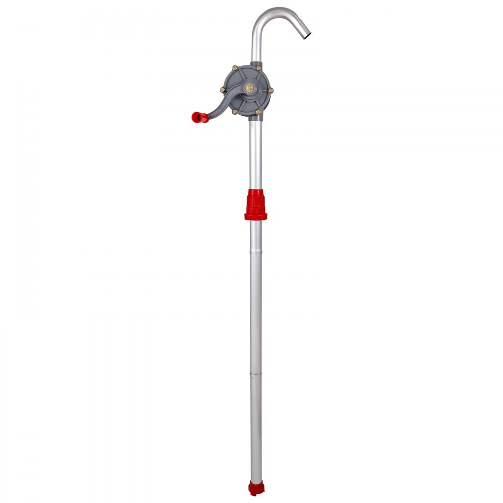 VEVOR Drum Pump, 6 GPM Flow, Rotary Barrel Pump Hand Crank, Fits 5 to 55 Gallon Drums with 3-Section Suction Tube Assembly and Hose, Designed to Transfer Fuel, Oil, Diesel, Kerosene, Aluminum Alloy