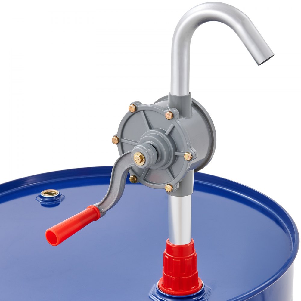 VEVOR Drum Pump, 6 GPM Flow, Rotary Barrel Pump Hand Crank, Fits 5 to 55 Gallon Drums with 3-Section Suction Tube Assembly and Hose, Designed to Transfer Fuel, Oil, Diesel, Kerosene, Aluminum Alloy