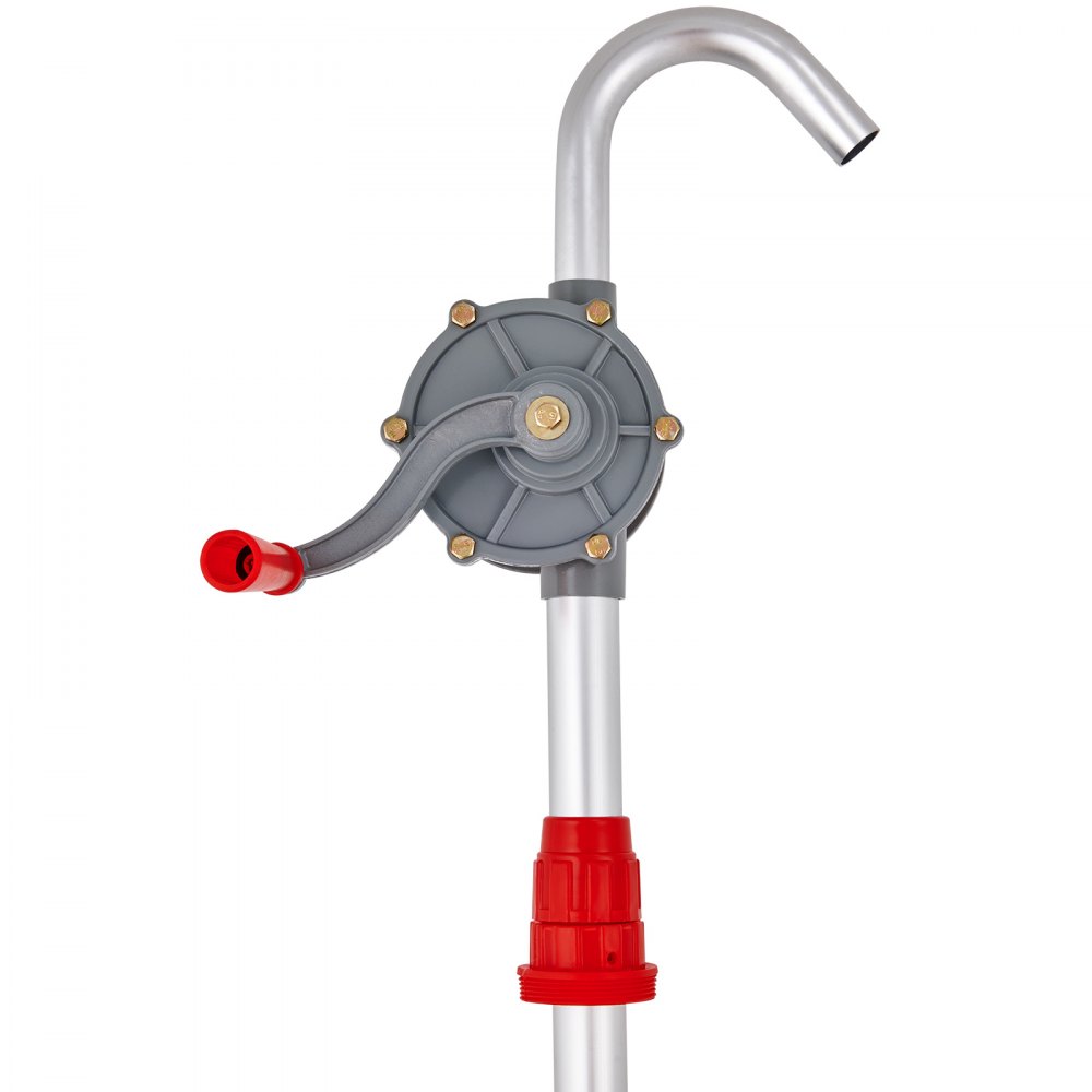 VEVOR Drum Pump, 6 GPM Flow, Rotary Barrel Pump Hand Crank, Fits 5 to 55 Gallon Drums with 3-Section Suction Tube Assembly and Hose, Designed to Transfer Fuel, Oil, Diesel, Kerosene, Aluminum Alloy