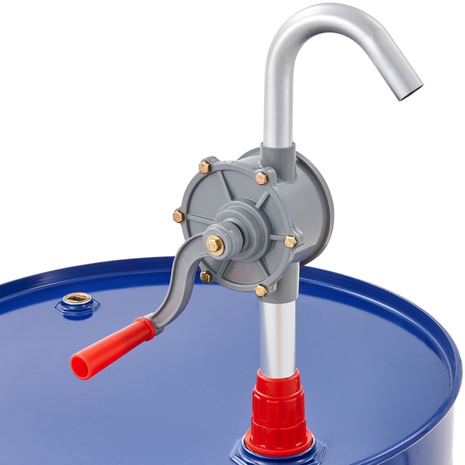 VEVOR Drum Pump, 6 GPM Flow, Rotary Barrel Pump Hand Crank, Fits 5 to 55 Gallon Drums with 3-Section Suction Tube Assembly and Hose, Designed to Transfer Fuel, Oil, Diesel, Kerosene, Aluminum Alloy