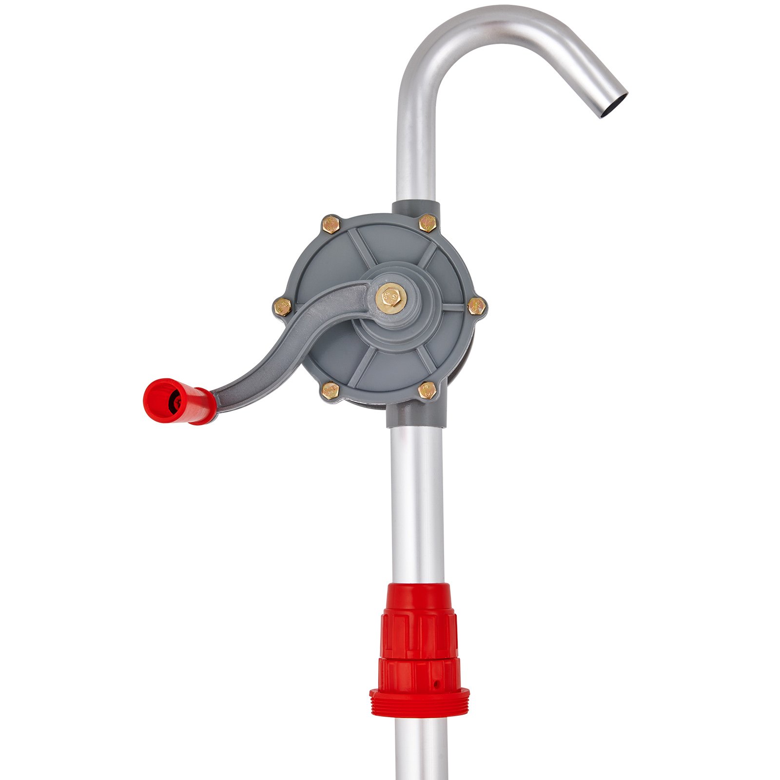 VEVOR Drum Pump, 6 GPM Flow, Rotary Barrel Pump Hand Crank, Fits 5 to 55 Gallon Drums with 3-Section Suction Tube Assembly and Hose, Designed to Transfer Fuel, Oil, Diesel, Kerosene, Aluminum Alloy