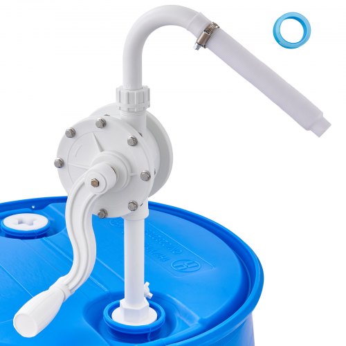 VEVOR Drum Pump, 6.5 GPM Flow, Rotary Barrel Pump Hand Crank, Fits 5 to 55 Gallon Drums with 3-Section Suction Tube Assembly and Hose, Designed for Fast Transfer of Water, Alcohol, Corrosive Liquids