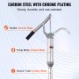 VEVOR Drum Pump, 10 oz. Per Stroke, Lever-Action Barrel Pump, Fits 5 to 55 Gallon Drums with 2-Piece Telescopic Suction Tube & Hose, Hand Operated, Designed to Transfer Fuel, Oil, Diesel, Carbon Steel