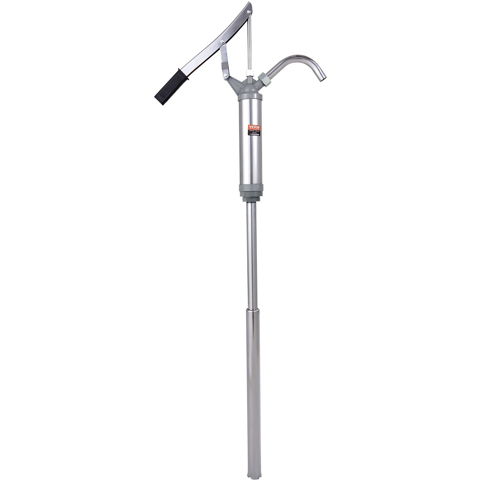 VEVOR Drum Pump, 10 oz. Per Stroke, Lever-Action Barrel Pump, Fits 5 to 55 Gallon Drums with 2-Piece Telescopic Suction Tube & Hose, Hand Operated, Designed to Transfer Fuel, Oil, Diesel, Carbon Steel