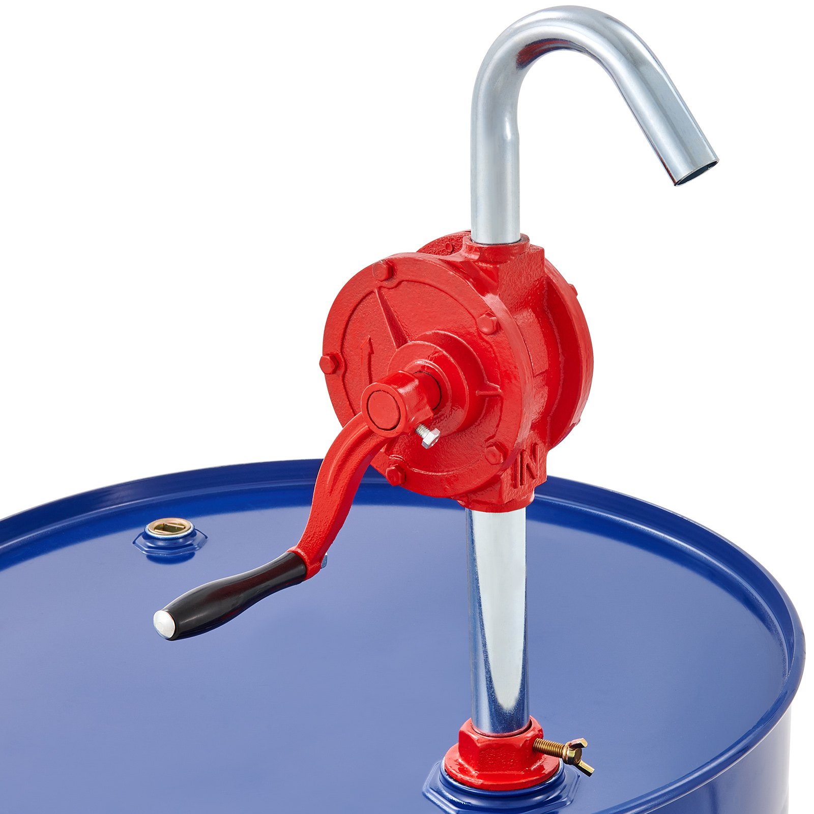 VEVOR Drum Pump, 5 GPM Flow, Rotary Barrel Pump Hand Crank, Fits 5 to 55 Gallon Drums with 3-Section Suction Tube Assembly and Hose, Designed to Transfer Fuel, Engine Oil, Diesel, Kerosene, Cast Iron