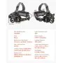 VEVOR Headlamp, Bright LED Rechargeable Headlight, Lightweight Head Flashlight with 16 Lighting Modes, Adjustable Headband & 90° Angle, Zoomable Head Lamp for Camping, Running, Hiking, Fishing