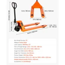 Manua Pallet Jack 6600 lbs Pallet Jack Truck with 48L x 27W Inch Forks