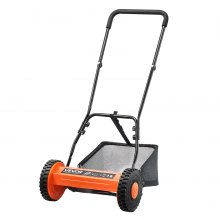VEVOR Push Reel Lawn Mower 16 inch, 5 Blades Manual Push Mower No Motor, 0.6-1.75 in Adjustable Cutting Height, Walk-Behind Lawn Mowers with Grass Catcher Bag for Green Lawns, Driveways, Courtyards