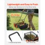 VEVOR 45cm Push Reel Lawn Mower 5-Blade Adjustable Height Grass Catcher 4-Wheel