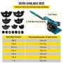 VEVOR pipe tube bender with seven dies, cast steel, and 0-180 bending degree.