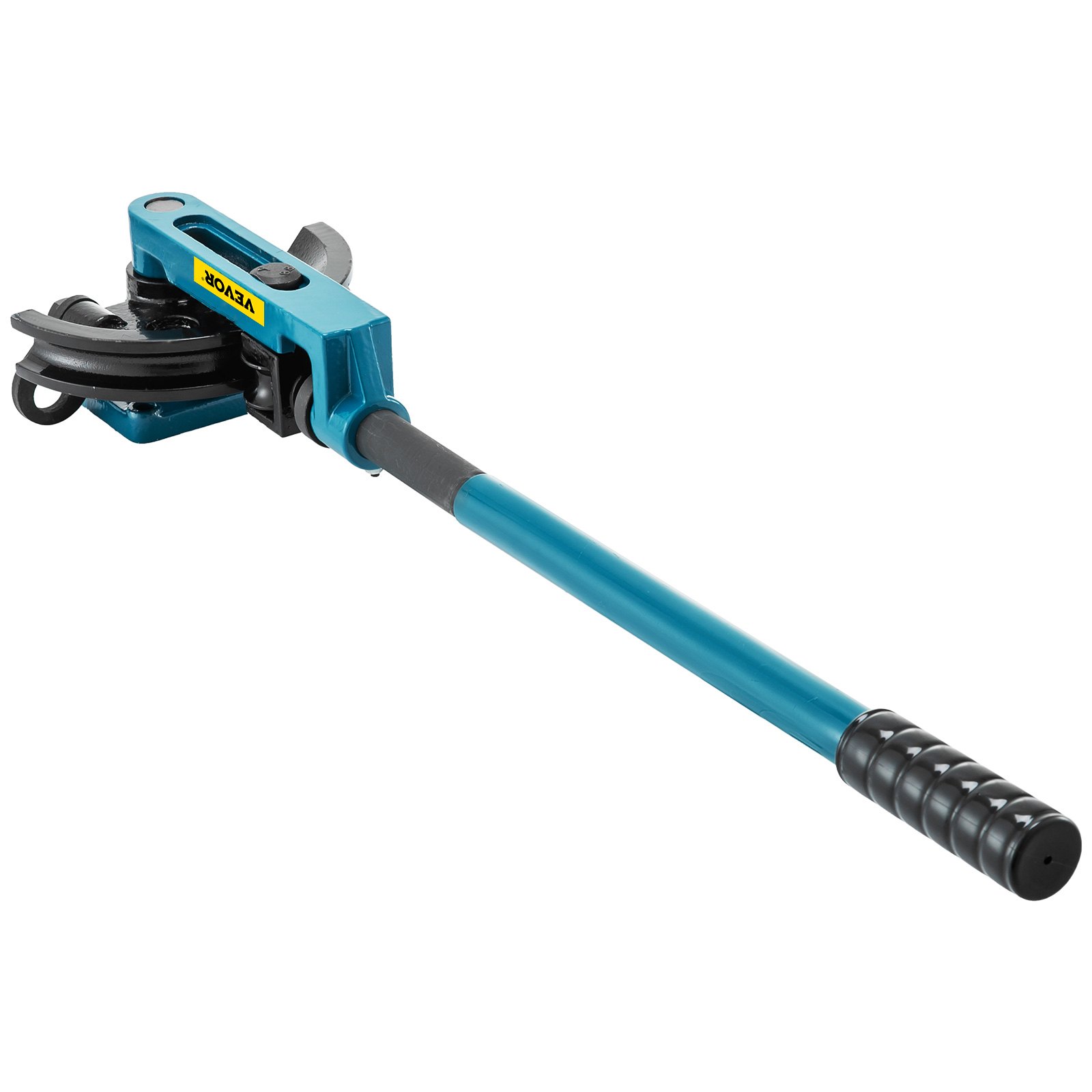 blue VEVOR pipe tube bender with long handle and black grip.