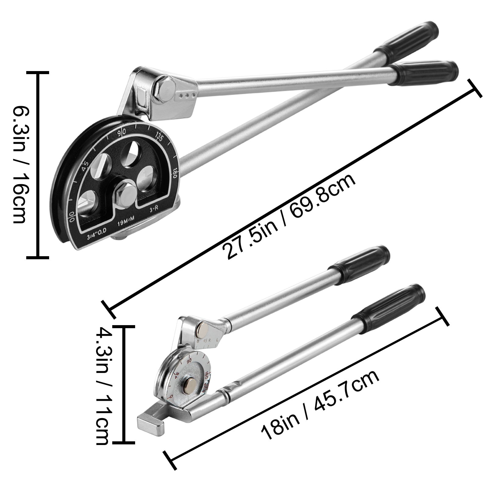 1/2" 3/4" Tube Bender Plumbing Tools Copper Aluminium Pipe Refrigeration 2 PC