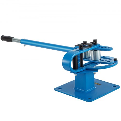VEVOR YP-9 Manual Bench Top Compact Bender Pipe Bending Machine 7 Dies 1-3inch Metal Fabrication Tube Rod Pipe Bender 44ft Mount Powdercoat Telescoping Handle Maximum 5/8 Thick 1-15/16inch Width