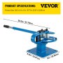 VEVOR metal bender with product specifications and applications in construction.