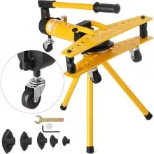 VEVOR Manual Hydraulic Pipe Tube Bender Machine 10 Ton Manual Hydraulic Tube Bending Machine 1/4"-1" Diameter 6 Dies for Heating and Piping Construction