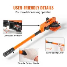 VEVOR Pipe Tube Bender, 3/8" to 1" OD Manual Pipe Tube Bender with 7 Bending Dies, 180° Copper Aluminum Pipes Bending Tools for HVAC Air Conditioning Refrigerator Auto Repair