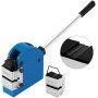 VEVOR shrinker stretcher with handle, various forming tools, and detailed grip view.