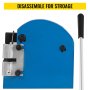 blue VEVOR shrinker stretcher with a black handle and "disassemble for storage" label.