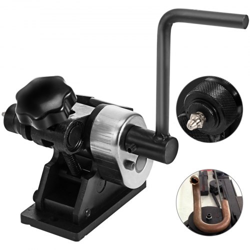 VEVOR Ring Roller Bender, 3in Ring Size, 1/4in Round Steel & 1"x3/16" Flat Steel Capacity, Portable Hand Crank Ring Roller