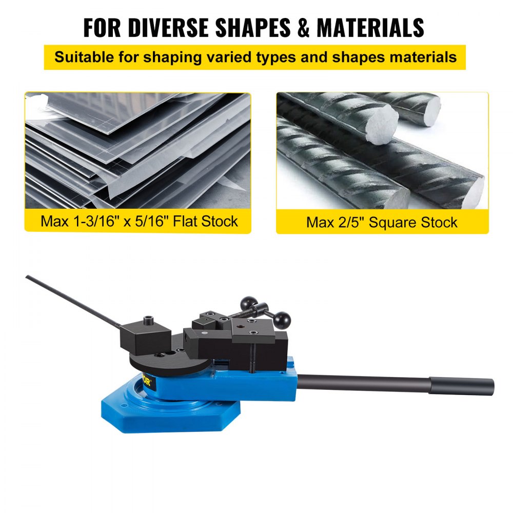 VEVOR SBG-40 Metal Scroll Bender High-Hardened Steel Scroll Bender Combination of Scroll Radius and Angle Bending Universal Metal Rod Bender For Steel Brass Cooper Aluminum