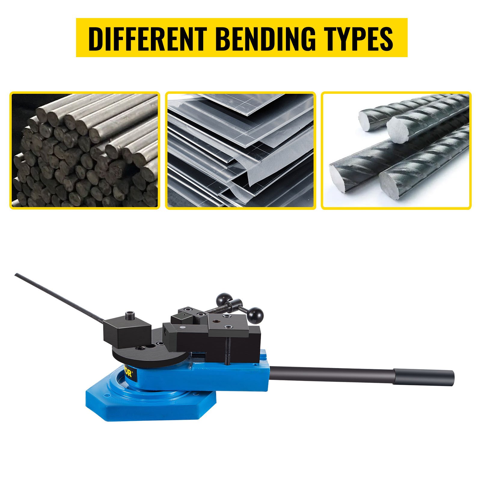 VEVOR SBG-40 Metal Scroll Bender Bender High-Hardened Steel Scroll Bender Συνδυασμός κύλισης ακτίνας και γωνίας κάμψης Universal Metal Rod Bender for Steel Brass Cooper Aluminium