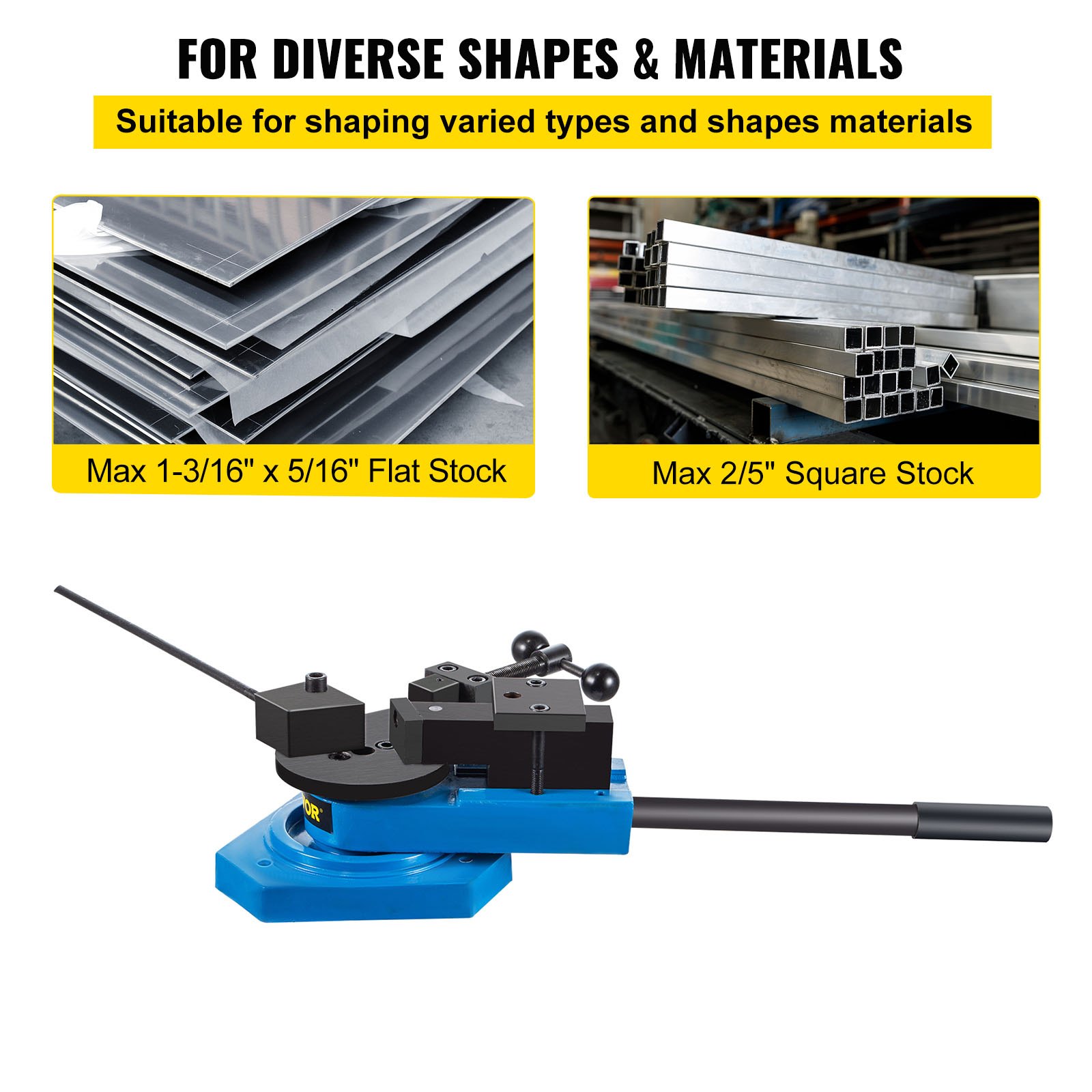VEVOR SBG-40 Metal Scroll Bender Bender High-Hardened Steel Scroll Bender Συνδυασμός κύλισης ακτίνας και γωνίας κάμψης Universal Metal Rod Bender for Steel Brass Cooper Aluminium