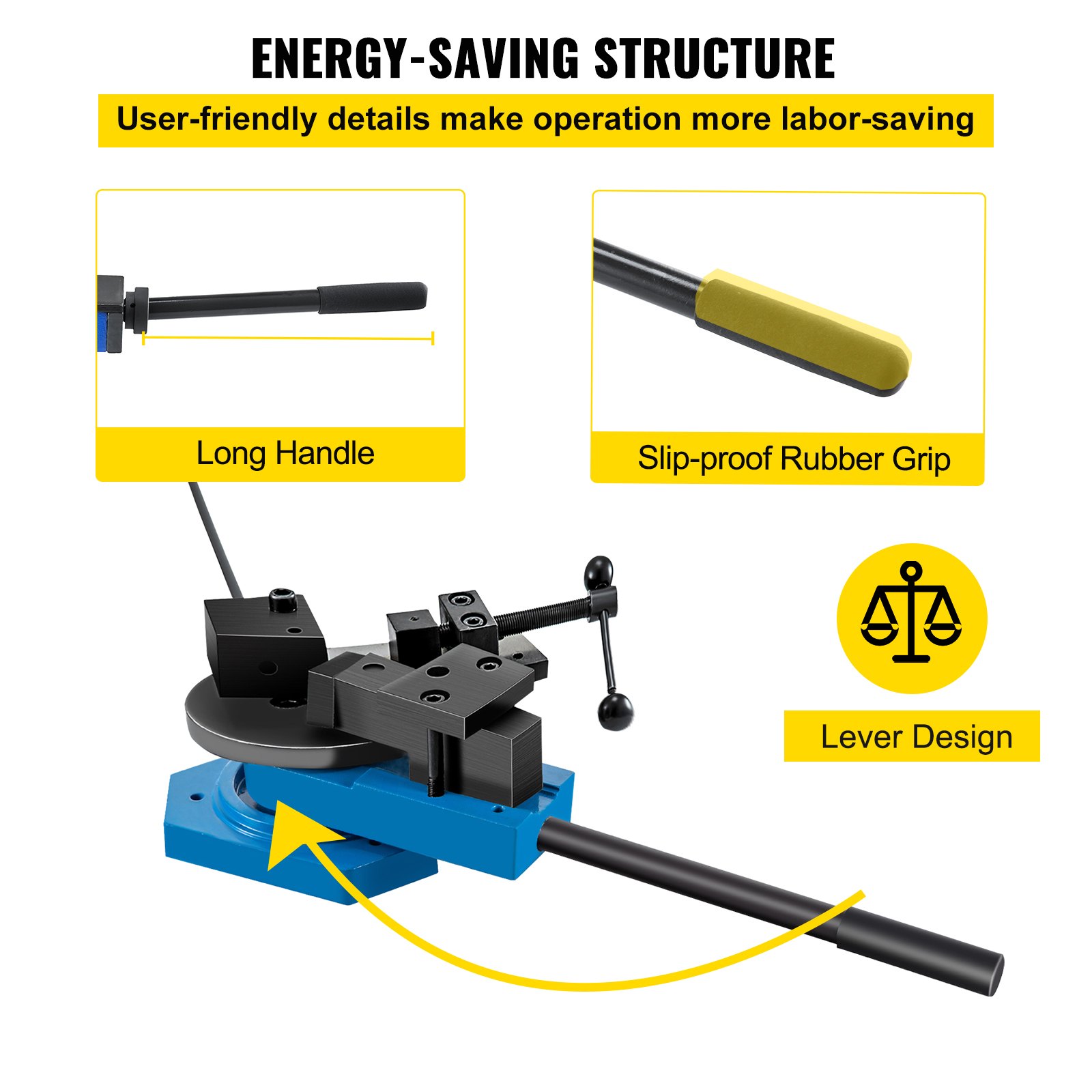 VEVOR SBG-40 Metal Scroll Bender Bender High-Hardened Steel Scroll Bender Συνδυασμός κύλισης ακτίνας και γωνίας κάμψης Universal Metal Rod Bender for Steel Brass Cooper Aluminium