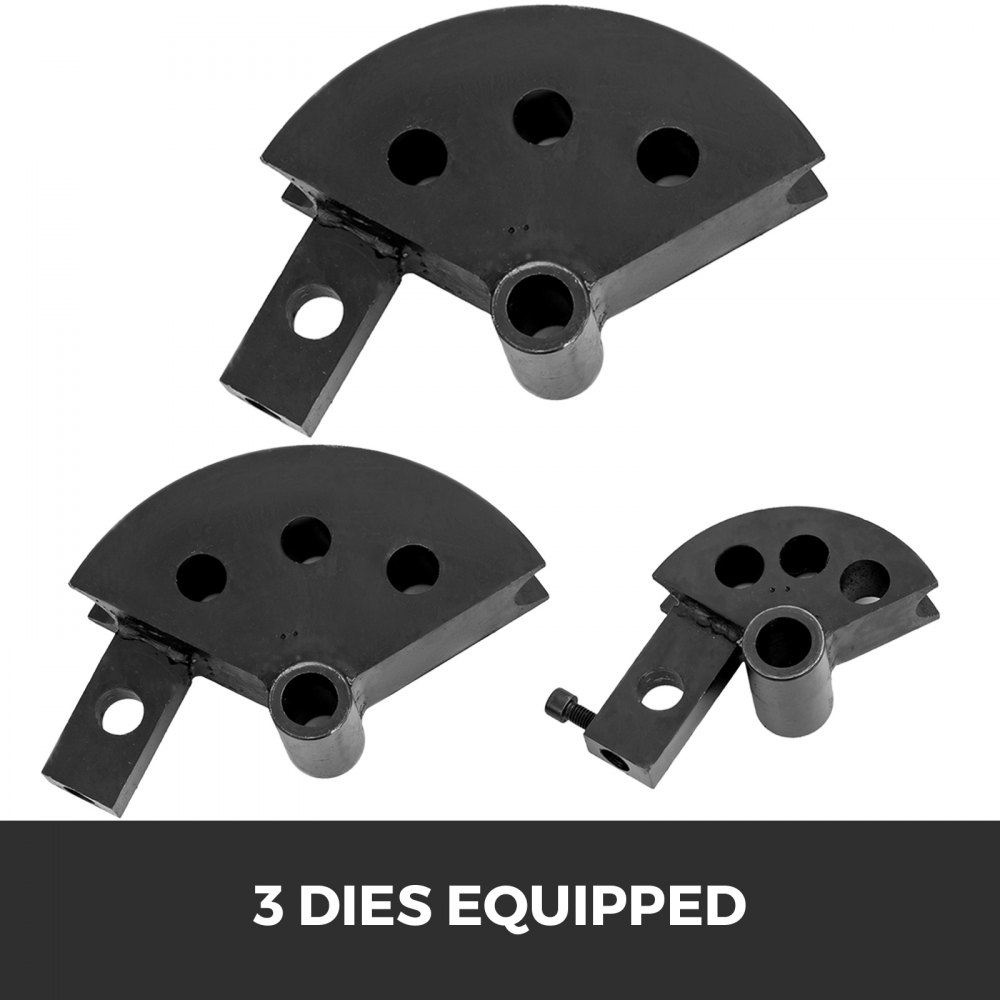 VEVOR Tube Bender Max Bending Degree 240°, 1"-1.75" Bending Capacity Heavy Duty Metal Pipe and Tube Notcher With 3 Dies, Metal Working Tools and Equipment Tube Pedestal Bender