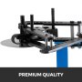 VEVOR tube bender in black and blue construction with "premium quality" text.