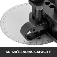 VEVOR Tube Bender Max Bending Degree 240°,Heavy Duty Metal Pipe and Tube Bender With 3 Dies, Tube Pedestal Bender 40 Up To 120 Degree, Metal Working Tools and Equipment Overall height 45"
