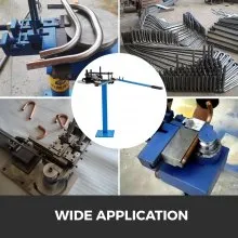 VEVOR Tube Bender Max Bending Degree 240°,Heavy Duty Metal Pipe and Tube Bender With 3 Dies, Tube Pedestal Bender 40 Up To 120 Degree, Metal Working Tools and Equipment Overall height 45"