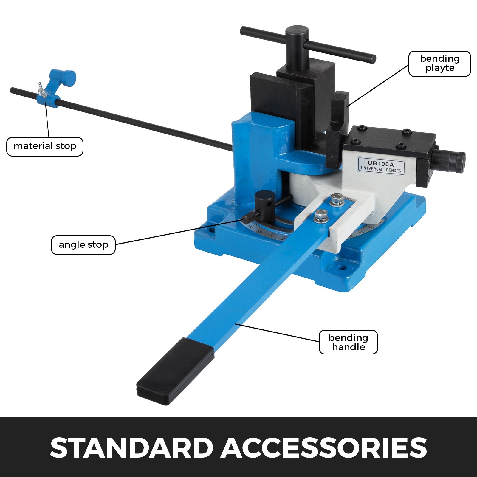 VEVOR UB-100A Universal Metal Pipe Bender Hot and Cold Metal Bar 120 Degree