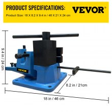 VEVOR Metal Bender UB-100,Universal Metal Rebar Bender High-hardened Steel Material ,Heavy-Duty Metal Rod Bender Hot and Cold With Detachable Bending Lever Strip Steel, Flat Steel, Round Steel