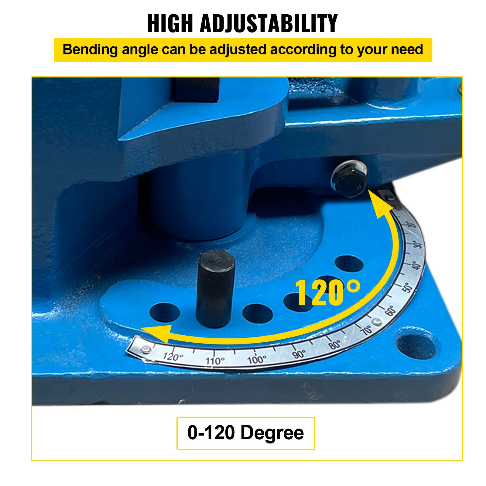 VEVOR Universal Bender 0-120 Degree Hot Bending Circular Bending Round Steel Heavy-duty Metal Bender Detachable Bending Lever Angle Bender Steel