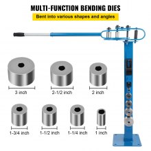 VEVOR Compact Bender Metal Manual Floor Type 7 Dies 1-3"  Fabrication Metal Pedestal Solid Handle Telescoping Mountable 117.2cm Handle Rod Tube for Shape Steel, Iron, Wrought Iron, Brass, Copper