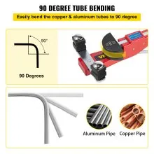 Manual Tube Bender Kit 7 Heads 1/4" to 7/8" Multi-function Ratchet Tube Bender