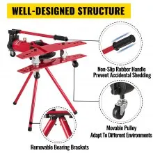 VEVOR Manual Pipe Bender Plumbers Tool 16T, Pipe Bending Machine 1/2-2 Inch, Pipe Bending Pipe Bending Machine Ø22mm-Ø60mm, Bender Tube Bender Machine Tube Bender for Heating and Piping Construction