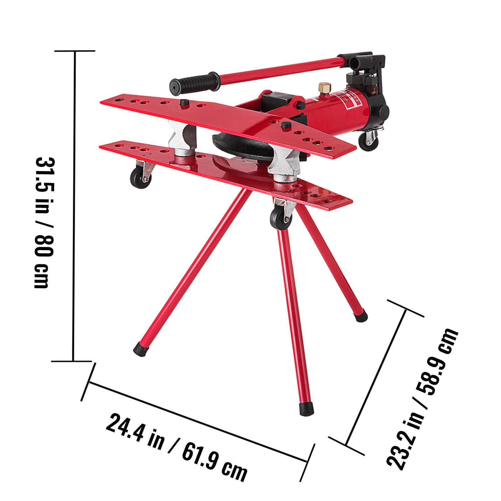 VEVOR Ruční ohýbačka trubek Instalatér 16T, Ohýbačka trubek 1/2-2 palce, Ohýbačka trubek Ohýbačka trubek Ø22mm-Ø60mm, Ohýbačka Ohýbačka trubek Ohýbačka trubek pro vytápění a konstrukci potrubí