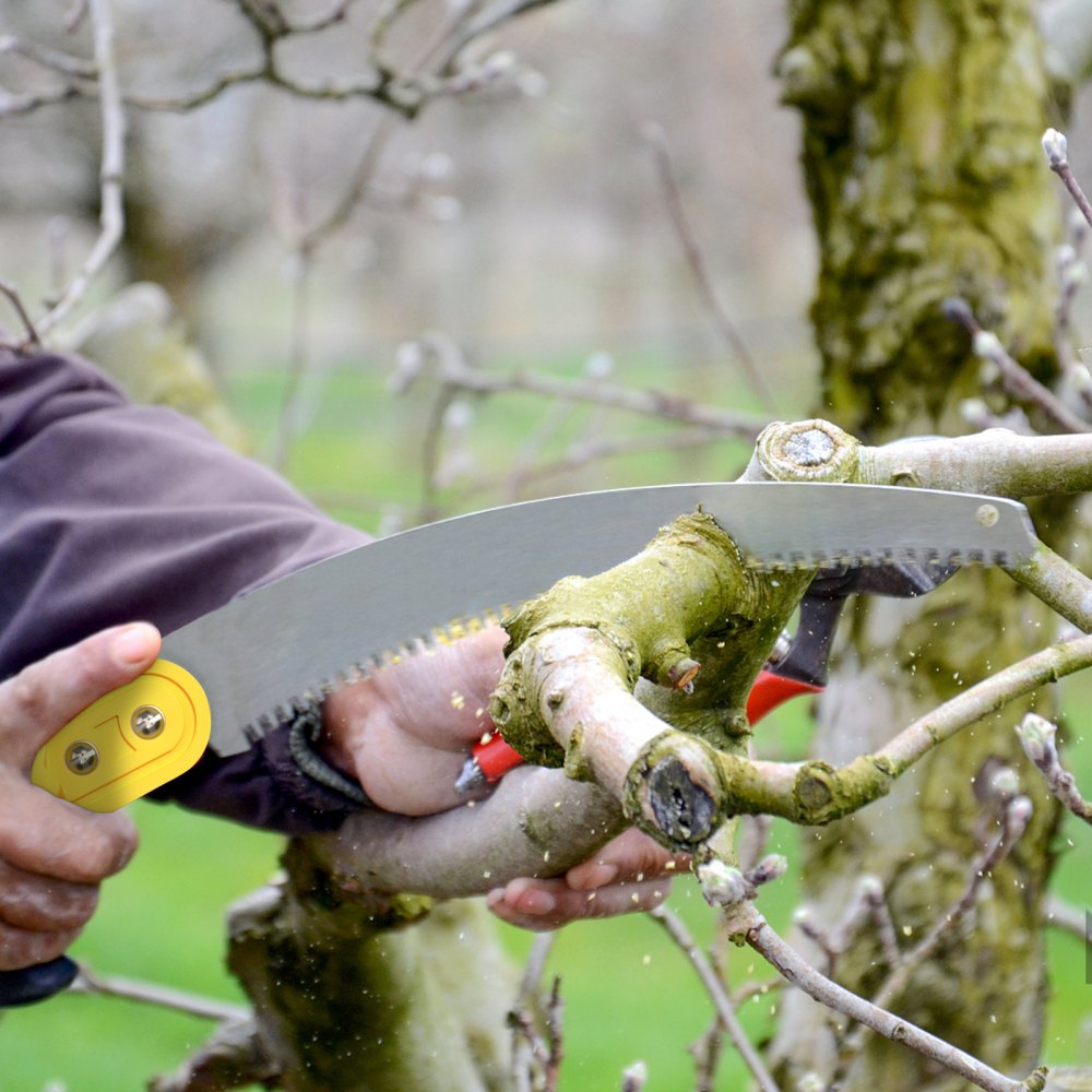 VEVOR Tree Pruner, 10 ft Extendable Pole Saw, Sharp 65Mn Steel Blade for High Branches Trimming, Manual Branch Trimmer with Telescoping Lightweight Aluminum Handle, for Pruning Palms and Shrubs