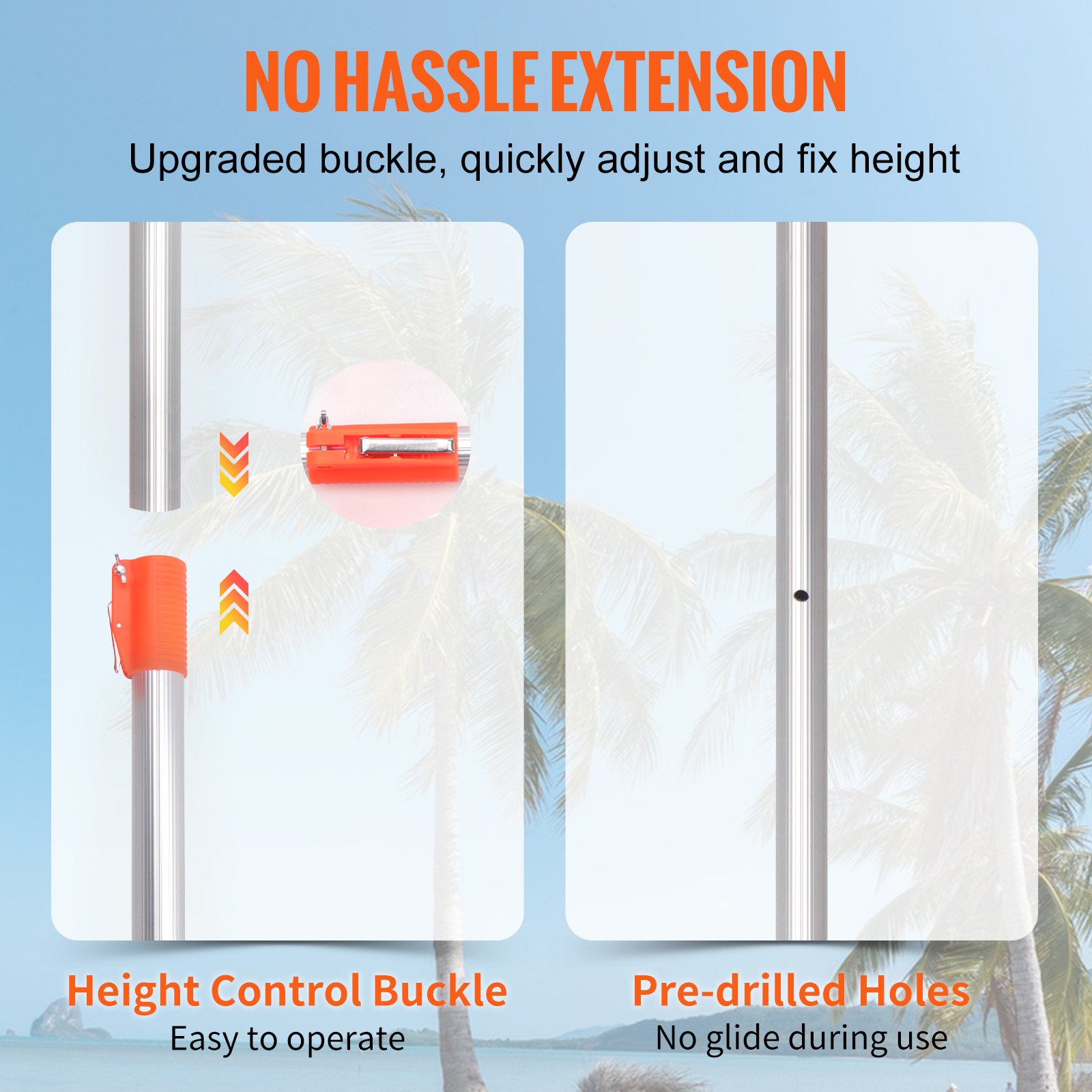 VEVOR Tree Pruner Pole Saw 27.7 ft Extendable Aluminum Pole Sharp Steel Blade