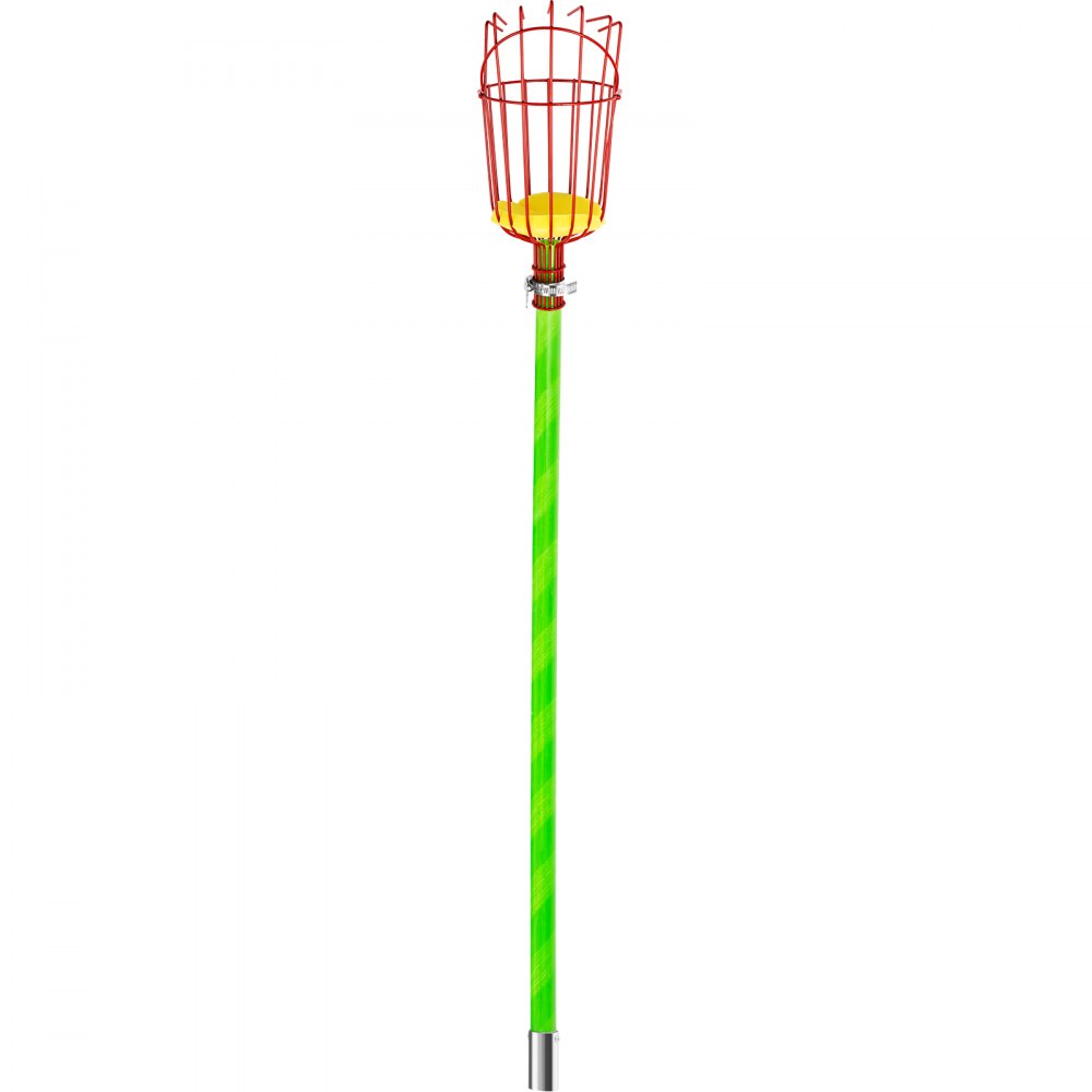 VEVOR 26 FT Pole Saw with Head Bracket, Height Adjustable Telescoping Fruit Picker Tool and Tree Pruner, Lightweight Apple, Mango, Orange Harvesting Catcher, Green