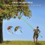 VEVOR 26 FT Pole Saw with Head Bracket, Height Adjustable Telescoping Fruit Picker Tool and Tree Pruner, Lightweight Apple, Mango, Orange Harvesting Catcher, Green