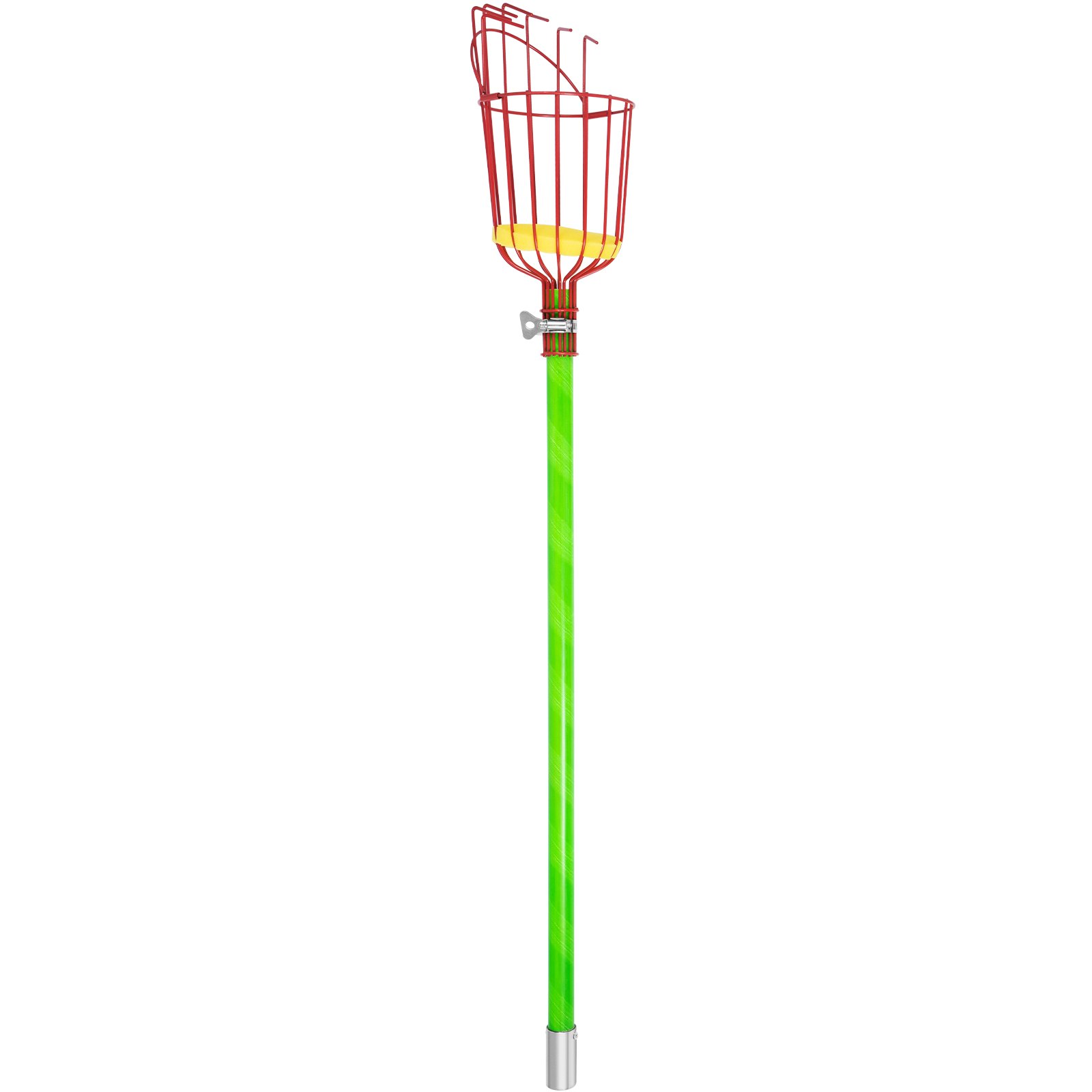 VEVOR 26 FT Pole Saw with Head Bracket, Height Adjustable Telescoping Fruit Picker Tool and Tree Pruner, Lightweight Apple, Mango, Orange Harvesting Catcher, Green