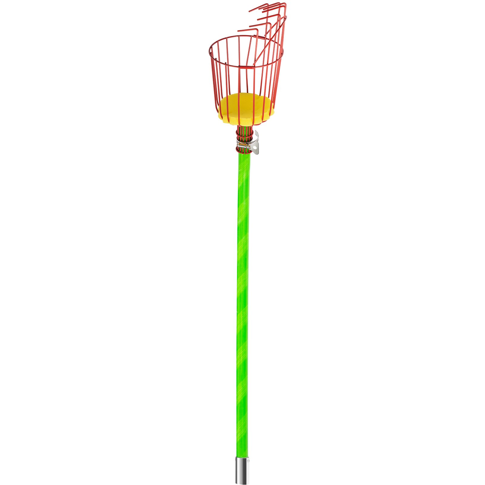 VEVOR 26 FT Pole Saw with Head Bracket, Height Adjustable Telescoping Fruit Picker Tool and Tree Pruner, Lightweight Apple, Mango, Orange Harvesting Catcher, Green