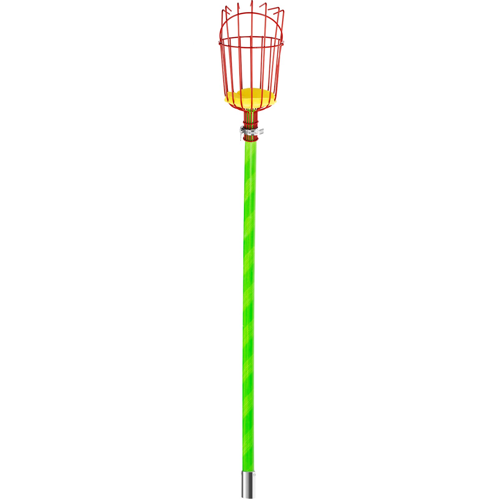 VEVOR 26 FT Pole Saw with Head Bracket, Height Adjustable Telescoping Fruit Picker Tool and Tree Pruner, Lightweight Apple, Mango, Orange Harvesting Catcher, Green